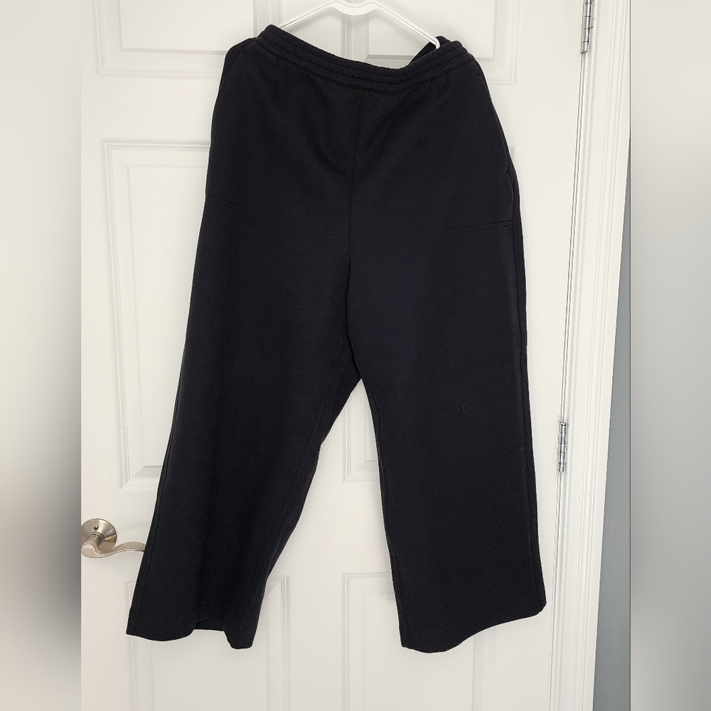 NWT Banana Republic Black Wide-Leg Pants, Knit Scuba Fabric, Size XXL